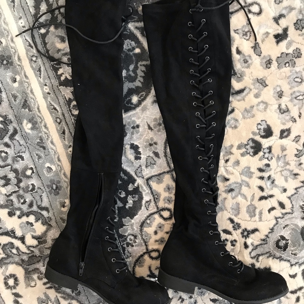 Wild Diva lace up thigh high boots